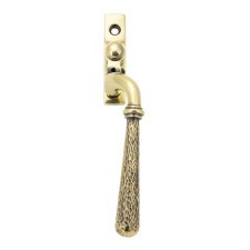 From The Anvil Hammered Newbury Espag Window Handle Aged Brass RH