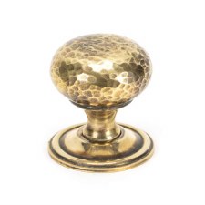 From The Anvil Hammered Mushroom Cabinet Knob 38 Aged Brass