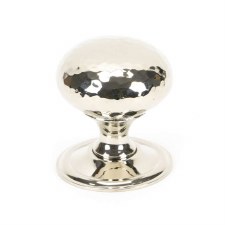 From The Anvil Hammered Mushroom Cabinet Knob 38 Polished Nickel