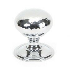 From The Anvil Hammered Mushroom Cabinet Knob 38 Polished Chrome