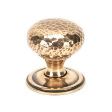 From The Anvil Hammered Mushroom Cabinet Knob 38 Polished Bronze
