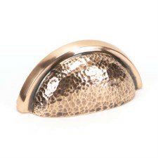 From The Anvil Hammered Concealed Drawer Pull Polished Bronze