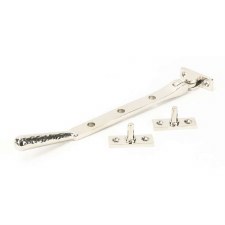From The Anvil Hammered Newbury Window Stay 8" Polished Nickel