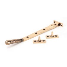 From The Anvil Hammered Newbury Window Stay 8" Polished Bronze