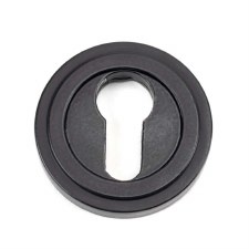 From The Anvil Round Euro Profile Escutcheon Art Deco Matt Black