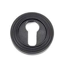 From The Anvil Round Euro Profile Escutcheon Beehive Matt Black