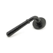 From The Anvil Newbury Lever Door Handles Hammered Plain Black Unsprung