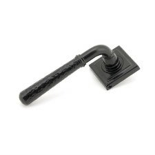 From The Anvil Newbury Lever Door Handles Hammered Square Rose Black Unsprung