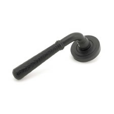From The Anvil Newbury Lever Door Handles Hammered Art Deco Matt Black Unsprung