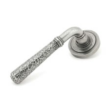From The Anvil Newbury Lever Door Handles Hammered Art Deco Pewter Unsprung