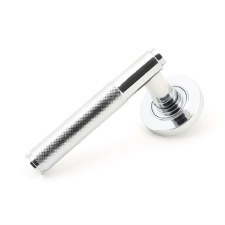 From The Anvil Brompton Lever Door Handles Plain Polished Chrome Unsprung