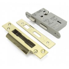 From The Anvil 5 Lever Heavy Duty Sash Lock BS 2.5" Polished Brass Keyed Differ