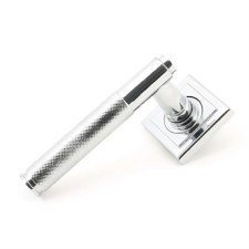From The Anvil Brompton Lever Door Handles Square Polished Chrome Unsprung