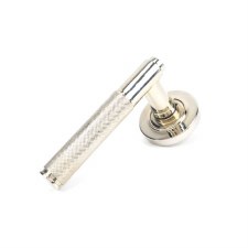 From The Anvil Brompton Lever Door Handles Plain Polished Nickel Unsprung