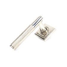 From The Anvil Brompton Lever Door Handles Square Polished Nickel Unsprung