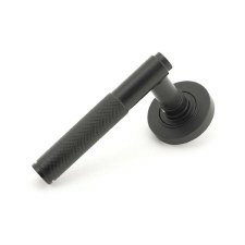 From The Anvil Brompton Lever Door Handles Plain Matt Black Unsprung