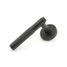 From The Anvil Brompton Lever Door Handles Beehive Matt Black Unsprung