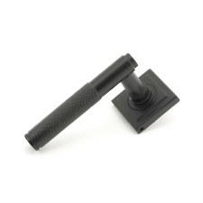 From The Anvil Brompton Lever Door Handles Square Rose Matt Black Unsprung