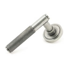 From The Anvil Brompton Lever Door Handles Art Deco Pewter Unsprung