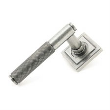 From The Anvil Brompton Lever Door Handles Square Rose Pewter Unsprung
