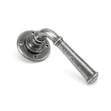 From The Anvil Regency Lever Door Handles on Rose Unsprung Pewter