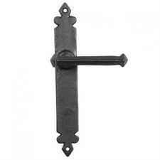 Kirkpatrick 6050 Fleur De Lys Lever Latch Door Handles Black Iron