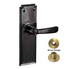 Brolux Bakelite 6404 Unsprung Door Handles Black No Keyhole