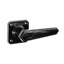 Bakelite Savoy Door Handles on Square Rose Black