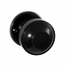 Bakelite Round Door Knobs on Round Rose Black