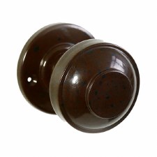 Bakelite Round Door Knobs on Round Rose Walnut