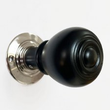 Georgian Door Knobs - Ebonised Reeded (pair)