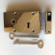 Broughtons 5" Rim Lock Left Hand Polished Chrome