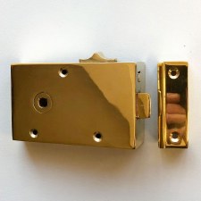 Broughtons 5" Bathroom Rim Latch Left Hand Polished Brass Unlacquered