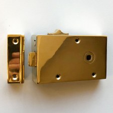 Broughtons 5" Bathroom Rim Latch Right Hand Polished Brass Unlacquered