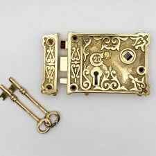 Decorative Rim Lock 7110 (small) Antique Brass
