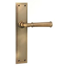 Aston Linford Latch Door Handles Antique Brass Unlacquered