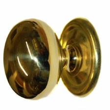 Victorian Cupboard Door Knob 38mm Polished Brass Unlacquered