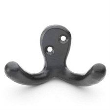 Victorian Double Robe Hook Black