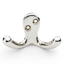 Victorian Double Robe Hook Polished Nickel