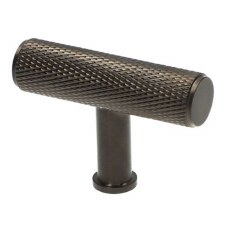 Crispin Knurled T-Bar Knob Dark Bronze PVD