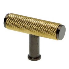 Crispin Knurled T-Bar Knob Dark Bronze PVD & Satin Brass PVD Crispin Knurled T-Bar Knob Dark Bronze PVD & Satin Brass PVD