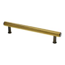 Crispin Knurled Pull Handle 160mm Satin Brass PVD & Dark Bronze PVD