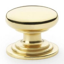 Waltz Cupboard Knob 32mm Polished Brass Lacquered