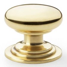 Waltz Cupboard Knob 38mm Polished Brass Lacquered