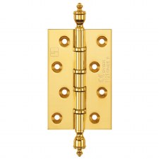 Urn Finial Butt Hinge 1640 CE 100x65mm Polished Brass Unlacquered