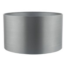 Hilda Faux Silk Drum Shade 30cm Grey Hilda Faux Silk Drum Shade 30cm Grey
