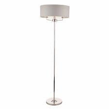 Laura Ashley Sorrento Floor Lamp Polished Nickel with Silver Shade