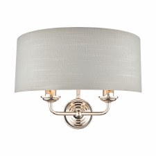 Laura Ashley Sorrento Double Wall Light Polished Nickel with Silver Shade