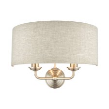 Laura Ashley Sorrento Double Wall Light Satin Nickel with Shade