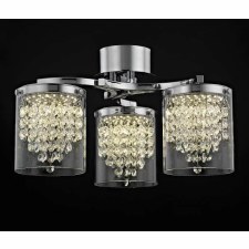 Florina 3 Light Flush Pendant Crystal & Chrome